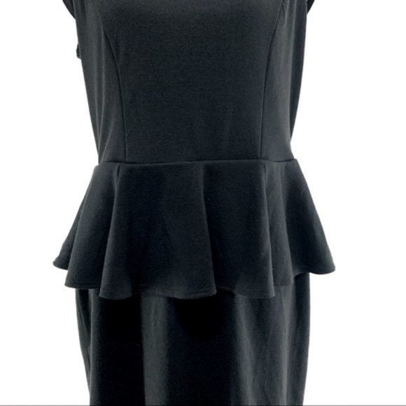 MOSSIMO / Black Peplum Dress / Large - Picture 2 of 11
